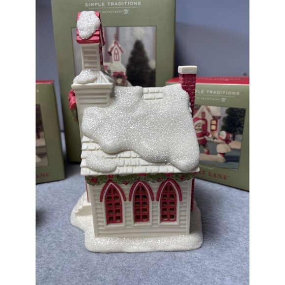 Department 56 Simple Traditions Holly Lane Christmas Figurine Set - Picture 7 of 14